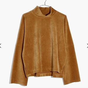 Madewell Texture & Thread Velour Corduroy Mock Neck Top